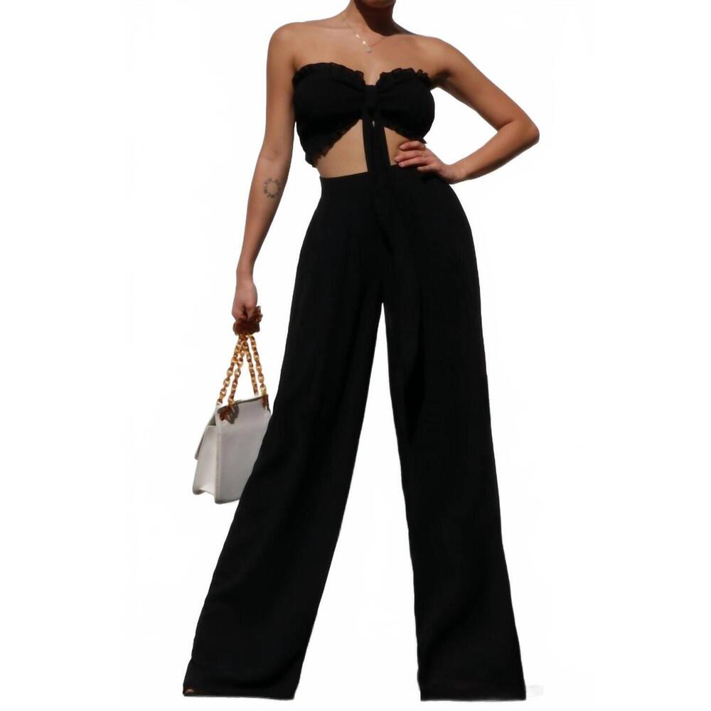 NEW DRESS DAY alana strapless top and pants set in black